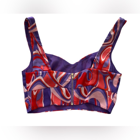 RAMY BROOK New York women’s size 2 purple swirl print Deidra cropped top NEW - Picture 4 of 6